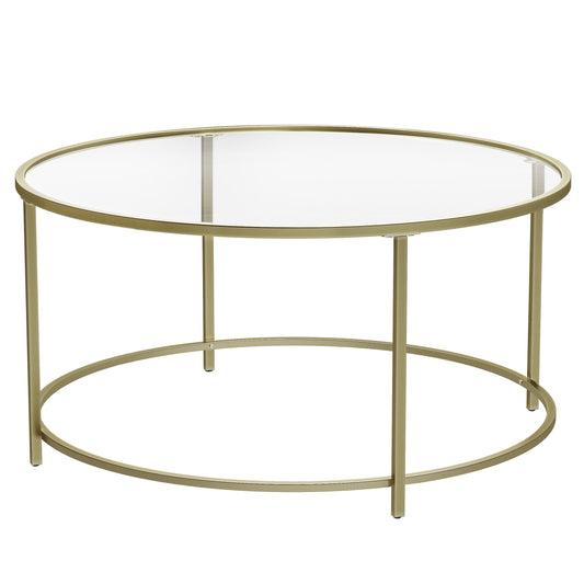 Round Center Table - Glass / Gold Metal 2626