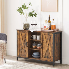 Accent Cabinet - Multifunction Storage - Rustic Brown / Black