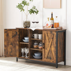 Accent Cabinet - Multifunction Storage - Rustic Brown / Black