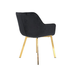 Felicia - Chaise de Salle à Manger - Velour Noir