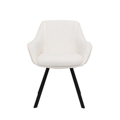 Selene - Dining Chair - White Boucle Fabric