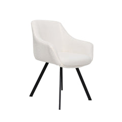 Selene - Dining Chair - White Boucle Fabric