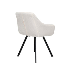 Selene - Dining Chair - White Boucle Fabric