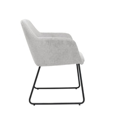 Amara - Dining Chair - Grey Linen Fabric