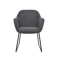 Amara - Dining Chair - Dark Grey Linen Fabric