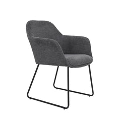 Amara - Dining Chair - Dark Grey Linen Fabric