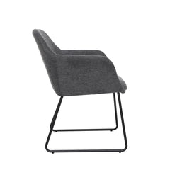 Amara - Dining Chair - Dark Grey Linen Fabric