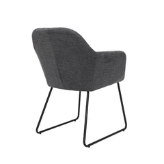 Amara - Dining Chair - Dark Grey Linen Fabric