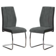 Set of 2 chairs / 39"H / Dark Gray Velvet / Chrome