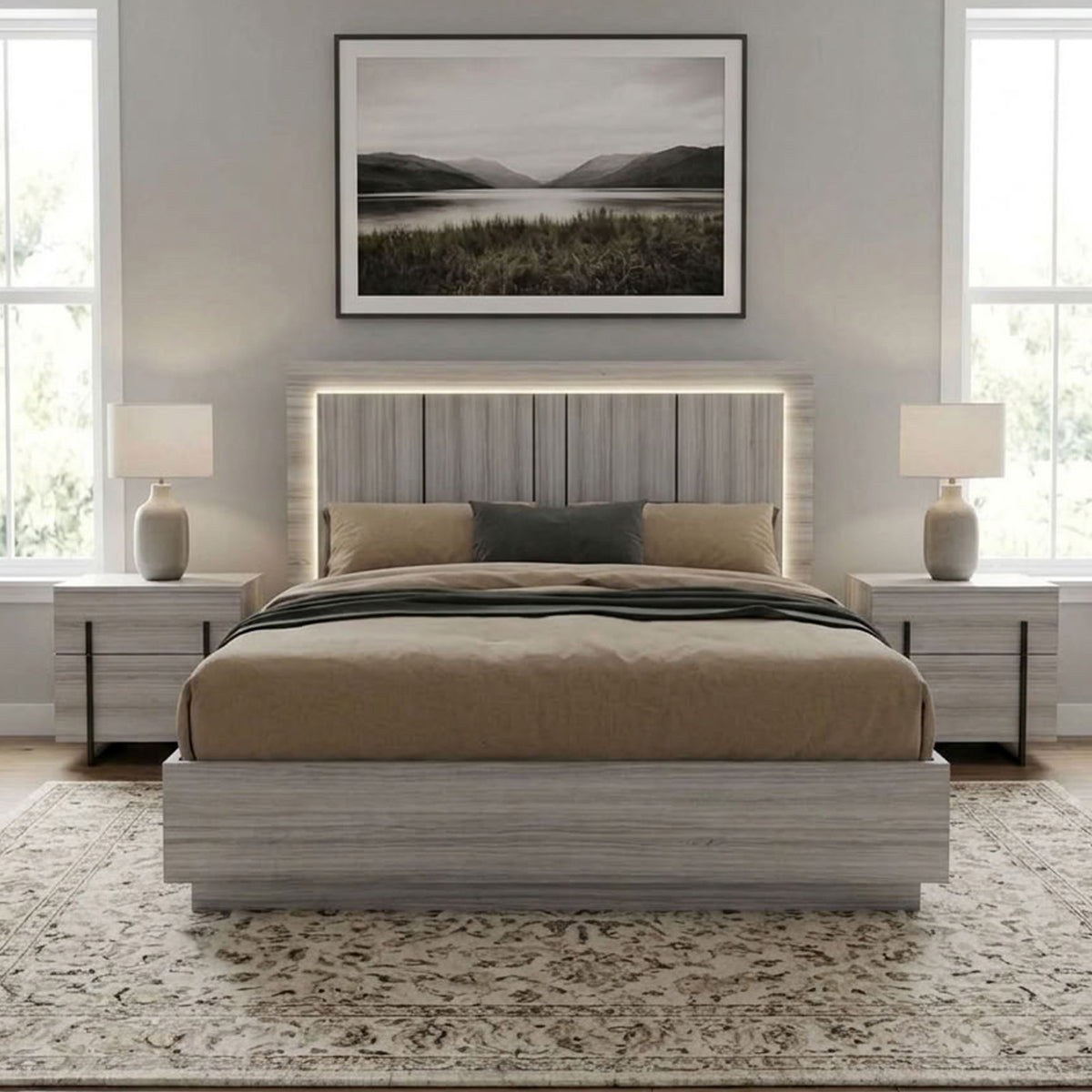 Venice - King Bed - Grey