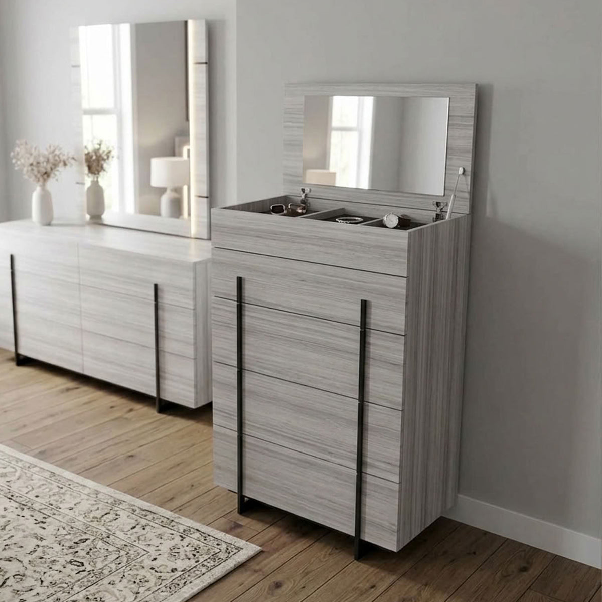 Venice - Commode à 5 tiroirs - Gris