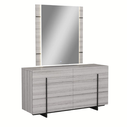 Venice - Commode à 6 tiroirs avec miroir - Gris