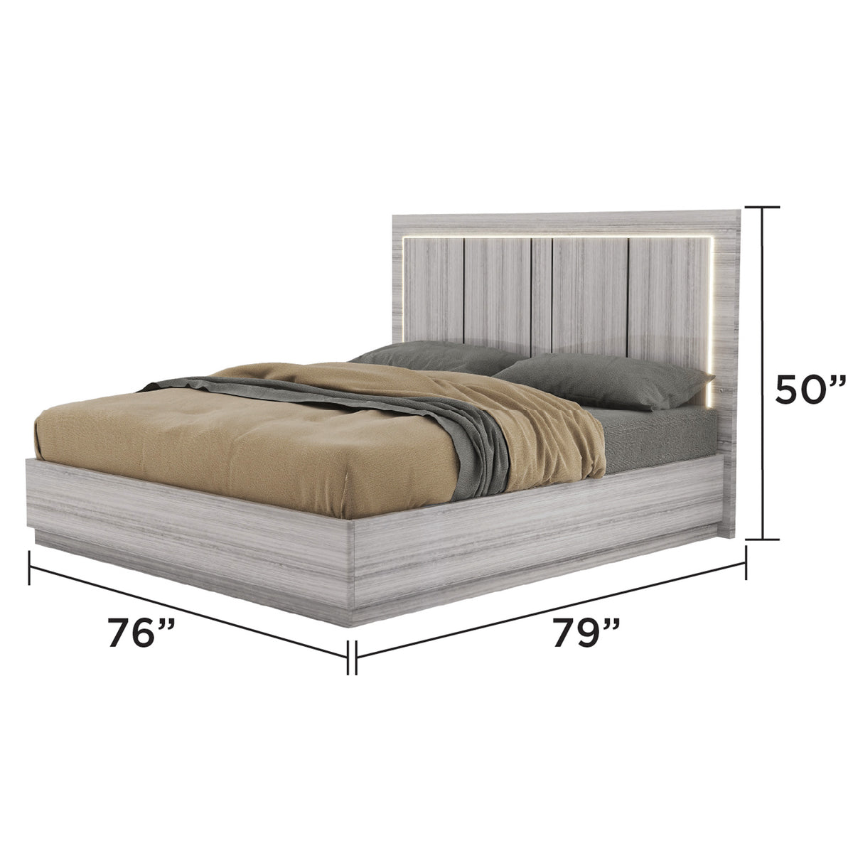 Venice - King Bed - Grey