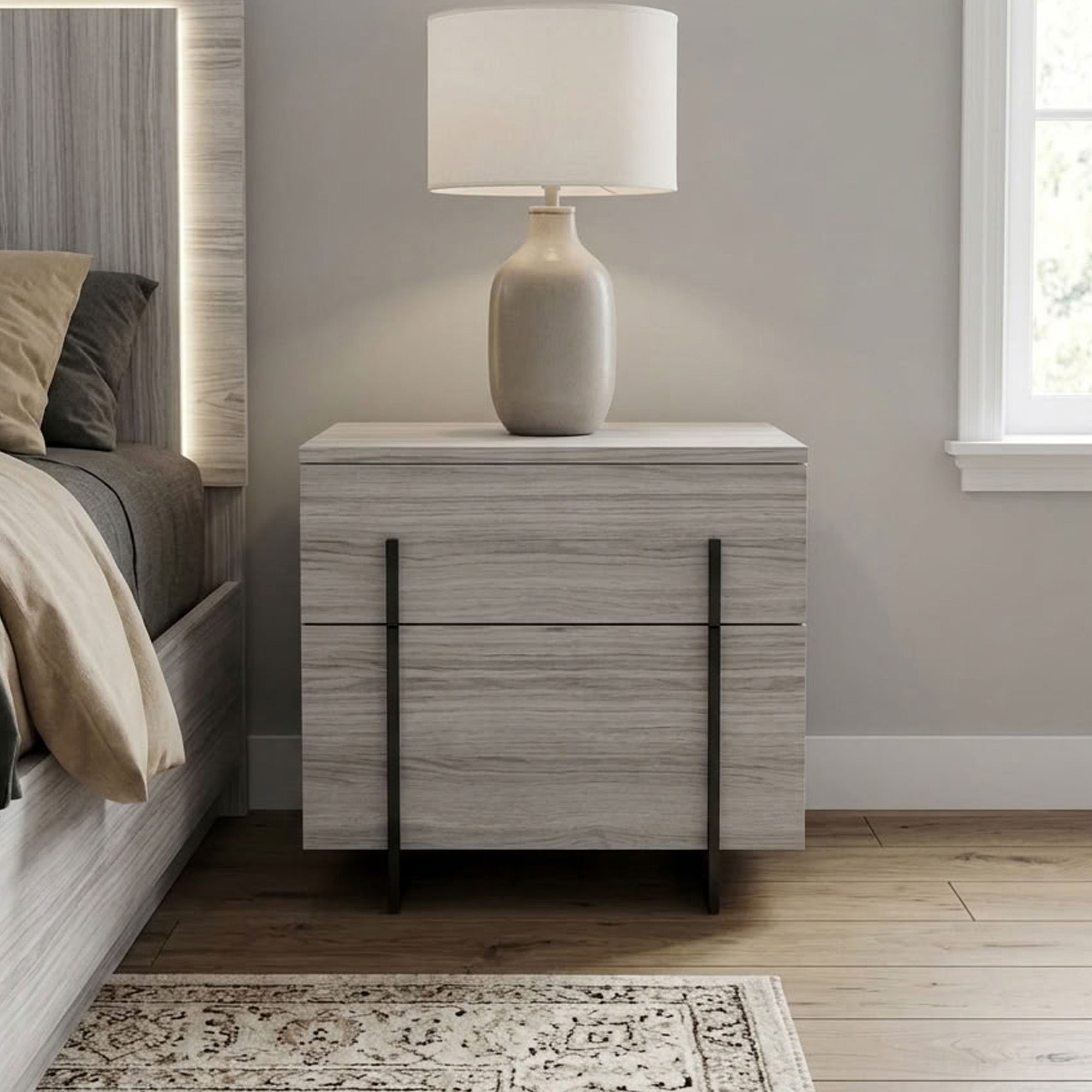 Venice - Nightstand - Grey
