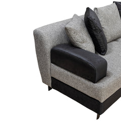 Loveseat - Story - 2 Tones - Black and Gray Fabric
