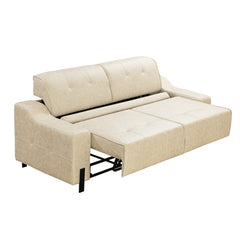 Motorized 3-seater sofa bed - Bugati - Beige fabric