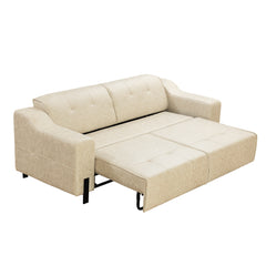 Motorized 3-seater sofa bed - Bugati - Beige fabric