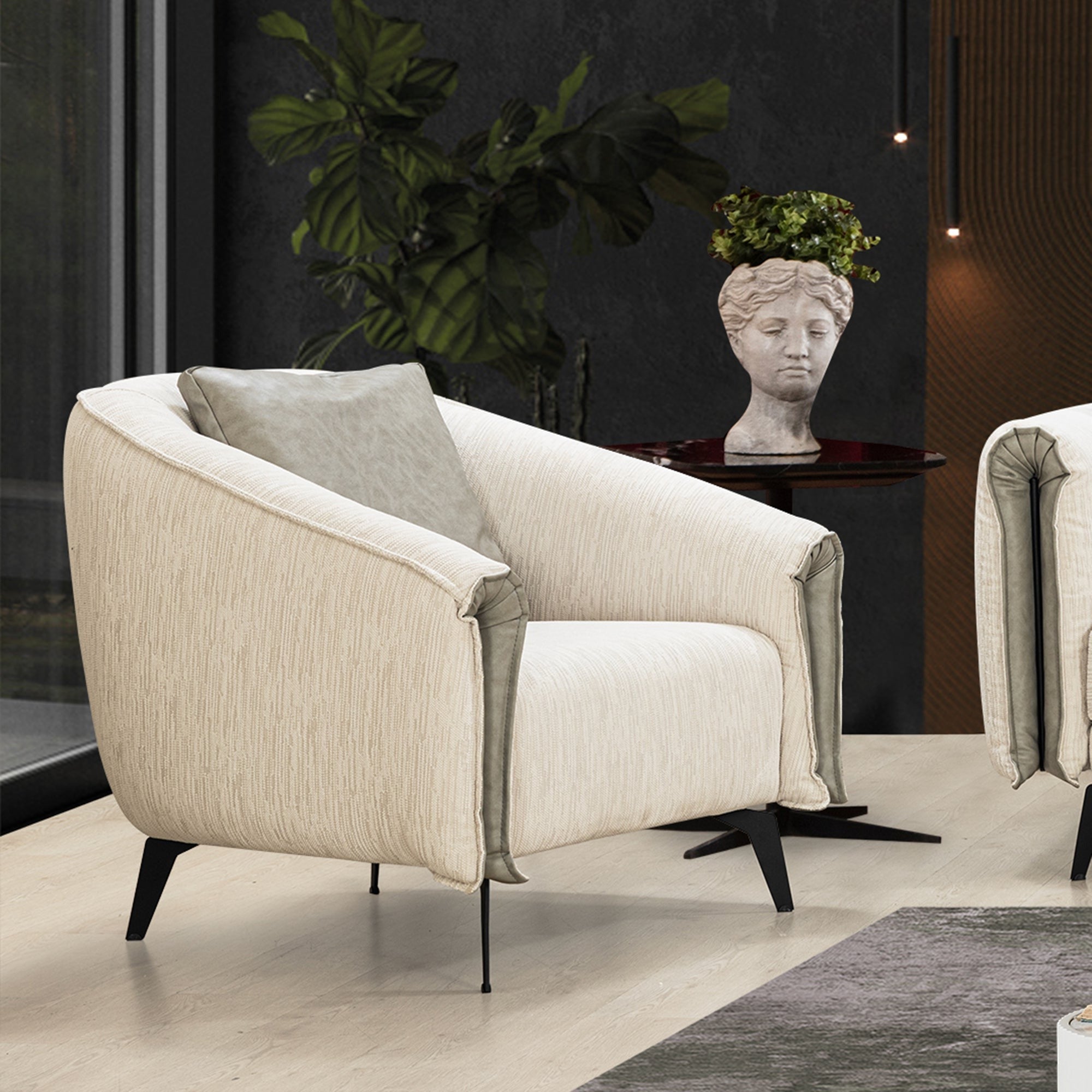 Fauteuil - Luci - Tissu Crème