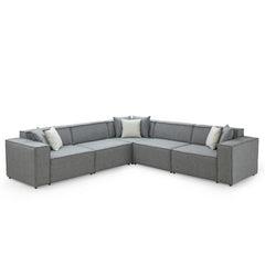 Sofa Modulaire Sectionnel - Solaris - Tissu Gris Foncé