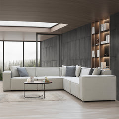Modular Sectional Sofa - Solaris - Beige Fabric