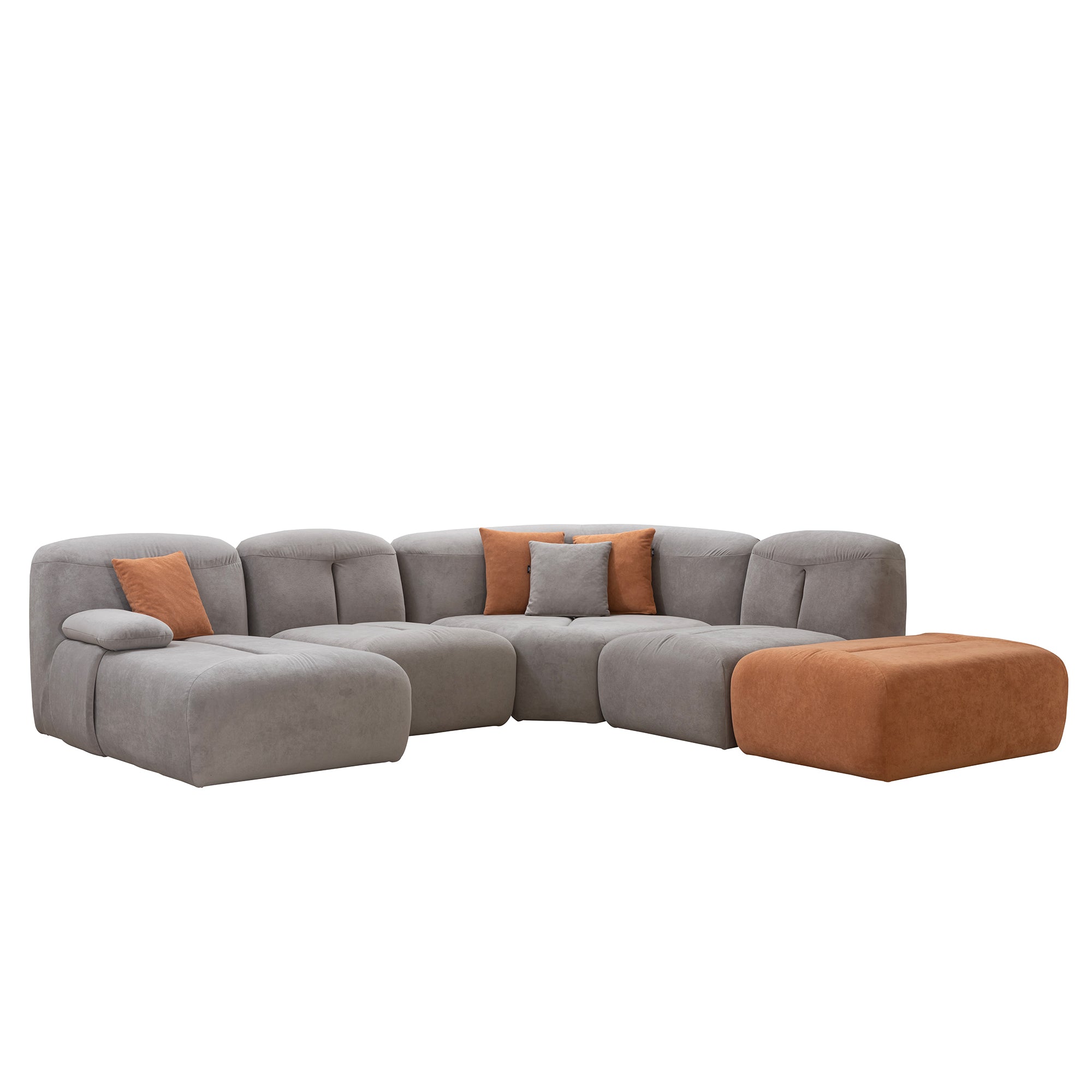 Kylie - Sofa Modulaire Sectionnel - Tissu Gris