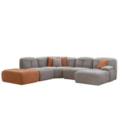 Sofa Modulaire Sectionnel - Kylie - Tissu Gris