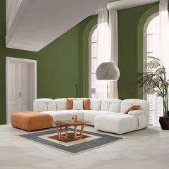 Sofa Modulaire Sectionnel - Kylie - Tissu Beige