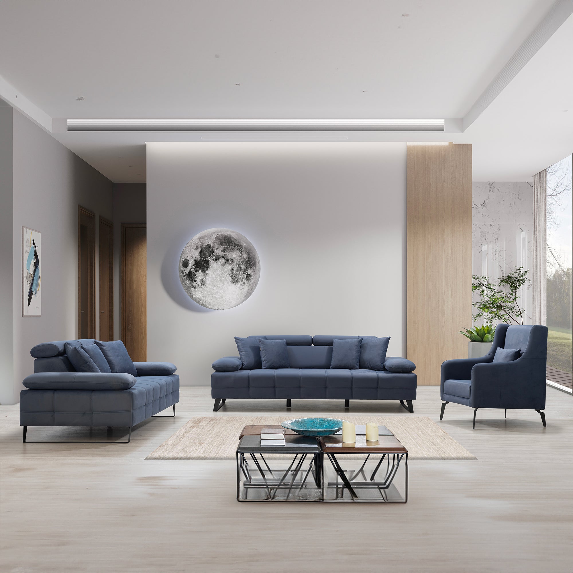 Luna - Loveseat - Anthracite Fabric