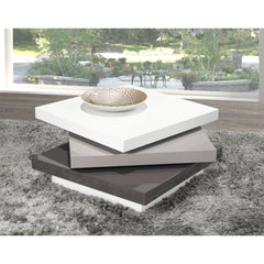 Square Rotating Living Room Table - Tricolor - 31.5 in