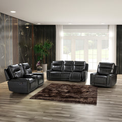 Electric Recliner Sofa - Anthracite Gray Leather - Dallas