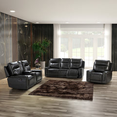 Electric Recliner Chair - Anthracite Gray Leather - Dallas