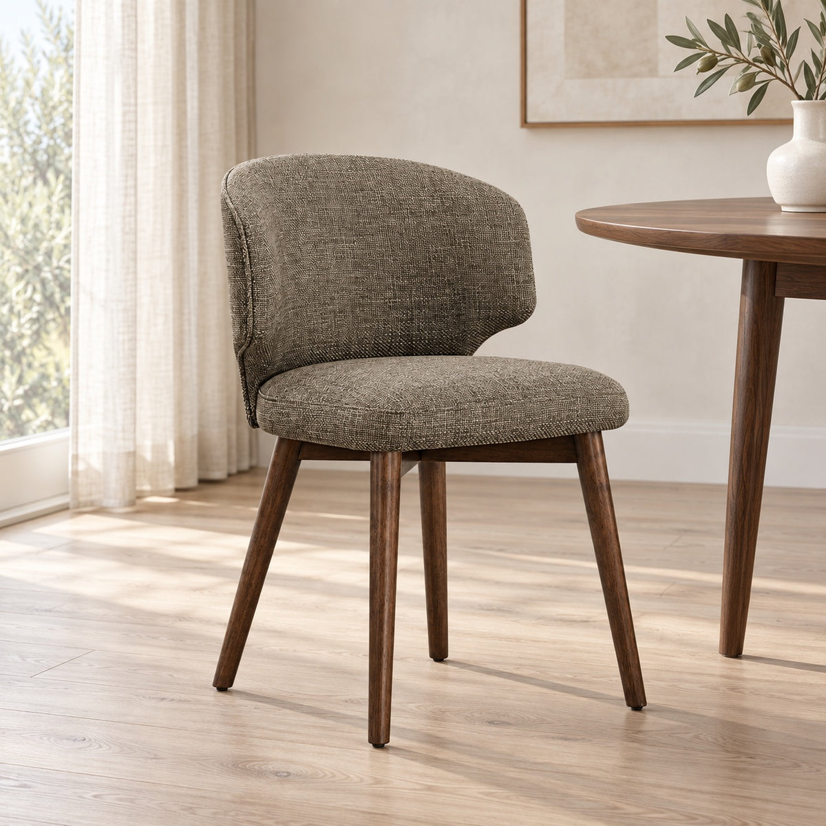 Alvano - Chaise de Salle à Manger - Noyer et Brun