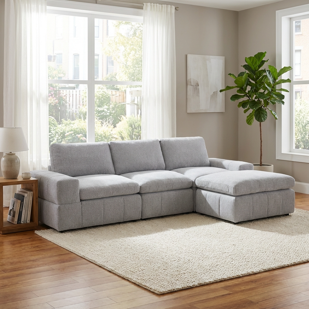 Amaro - Sofa Sectionnel Modulaire Reversible - Gris Pâle