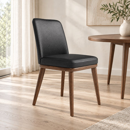 Ariana - Chaise de Salle à Manger - Cuir Noir