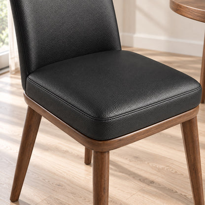 Ariana - Chaise de Salle à Manger - Cuir Noir