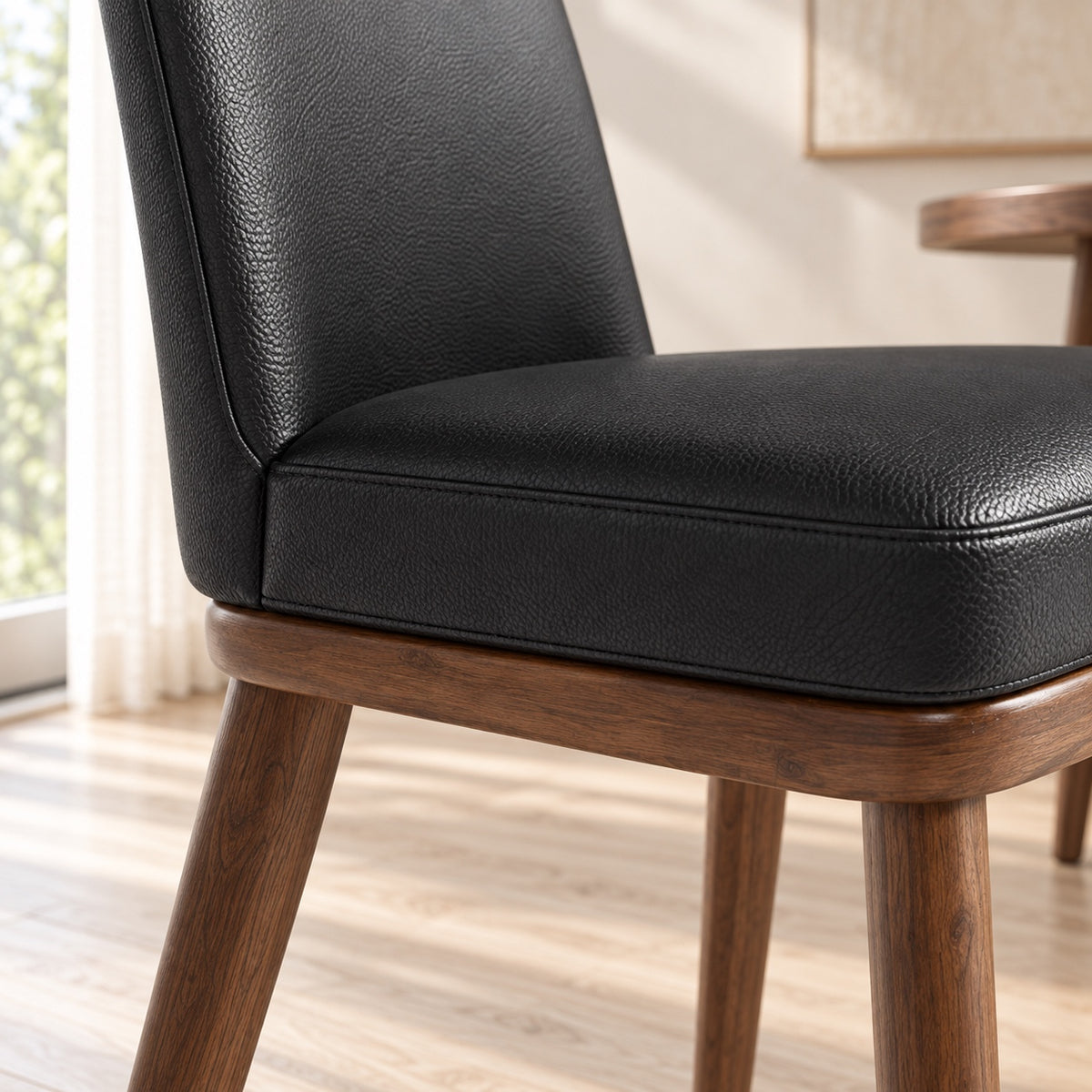 Ariana - Chaise de Salle à Manger - Cuir Noir