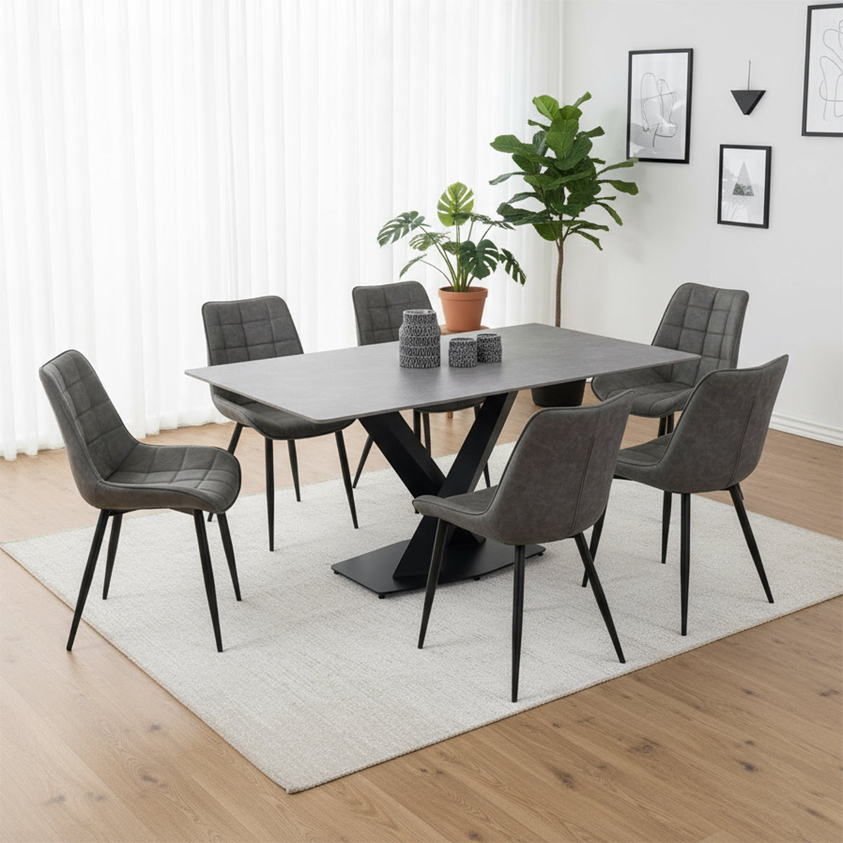 Alessio/Aurora - Dining Room Set - Grey