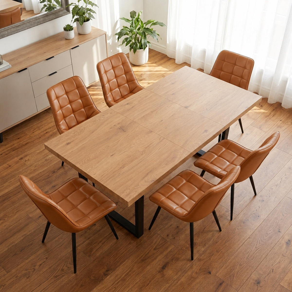 Aurora - Dining Chair - Brown PU Leather