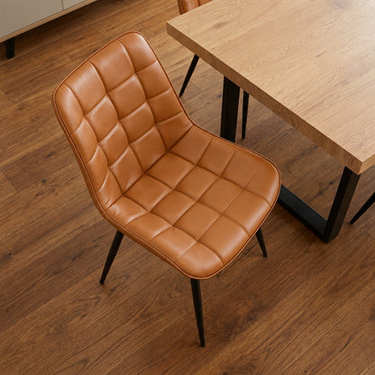 Aurora - Dining Chair - Brown PU Leather