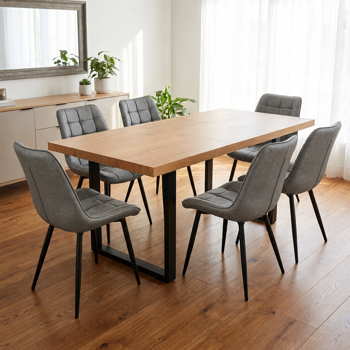 Aurora - Dining Chair - Grey PU Leather