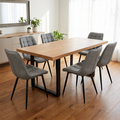 Aurora - Dining Chair - Grey PU Leather
