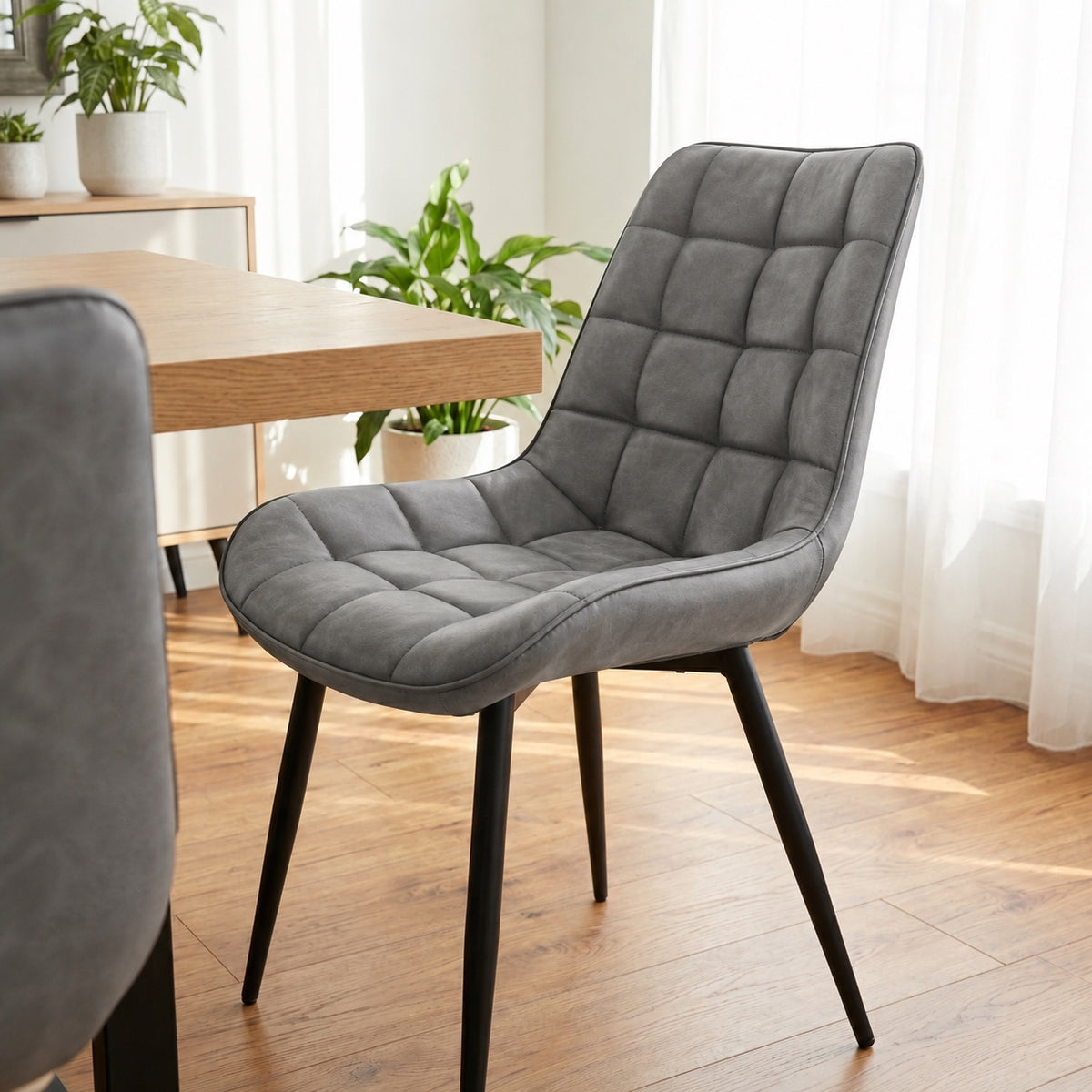 Aurora - Dining Chair - Grey PU Leather