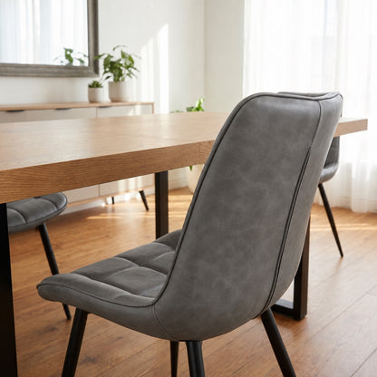Aurora - Dining Chair - Grey PU Leather