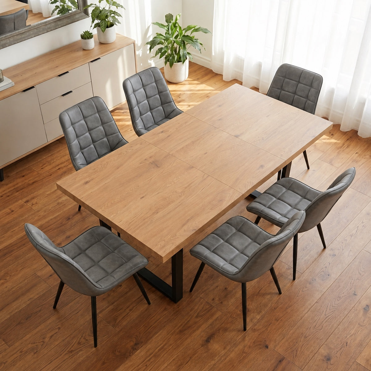 Aurora - Dining Chair - Grey PU Leather