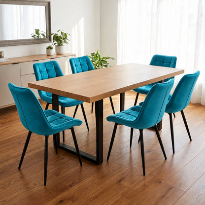 Aurora - Dining Chair - Blue Velvet