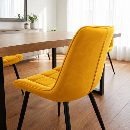 Aurora - Dining Chair - Yellow Velvet