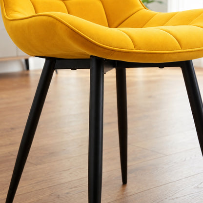 Aurora - Dining Chair - Yellow Velvet