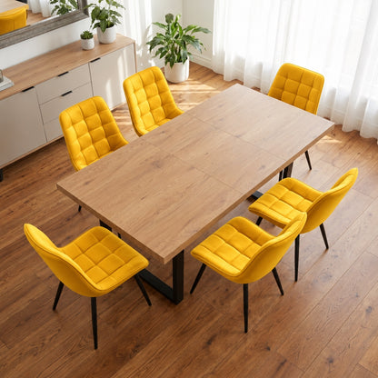 Aurora - Dining Chair - Yellow Velvet
