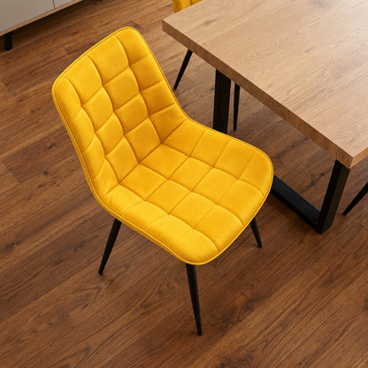 Aurora - Dining Chair - Yellow Velvet