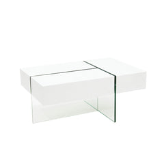 Anna - Coffee Table with Storage - Glossy White